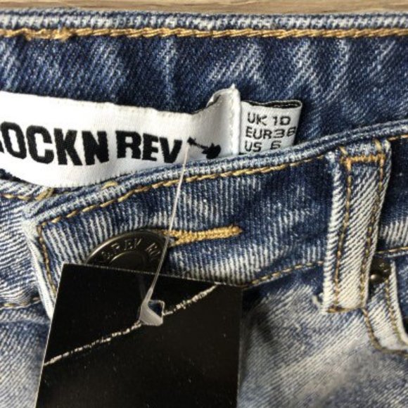 The Rockn Rev Nasty Gal Size 6 Light Blue Mom Jean - Picture 6 of 9